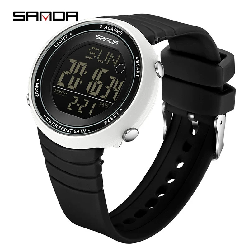 Sports Watch Acrylic Mirror Abs Case Silicone Strap Round Dial Chic Versatile Minimalist Casual Sporty Light Luxury Natural Style Waterproof For Students - Image 9