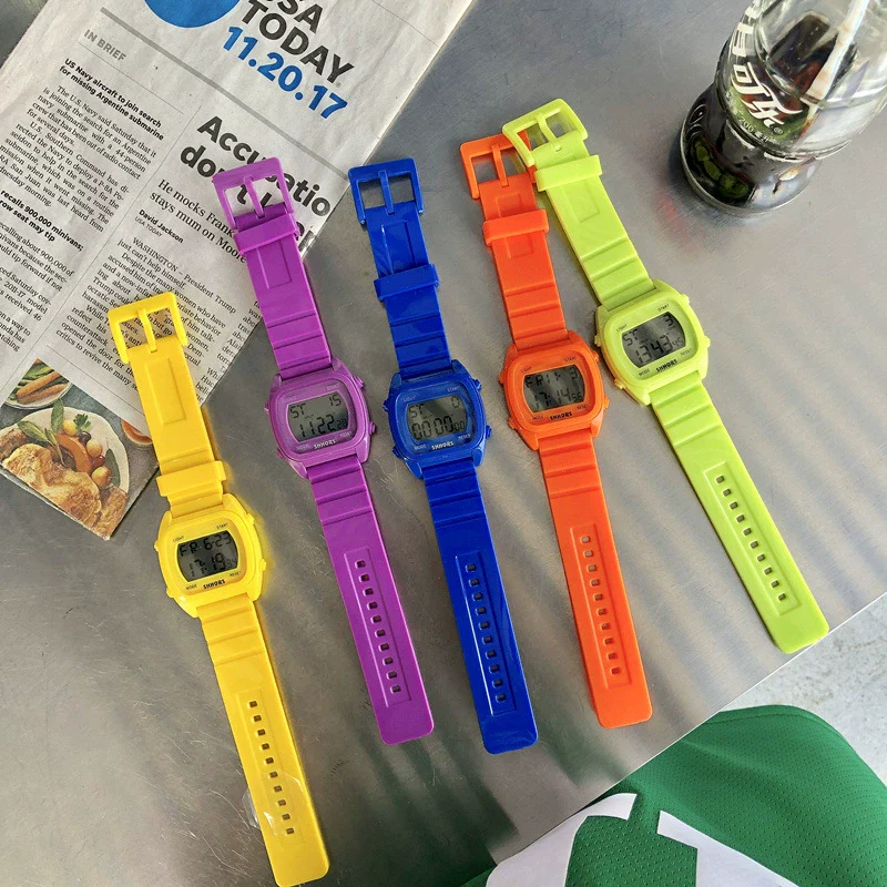 Sports Watch Plastic And Silicone Square Luminous Multifunctional Electronic - Image 4