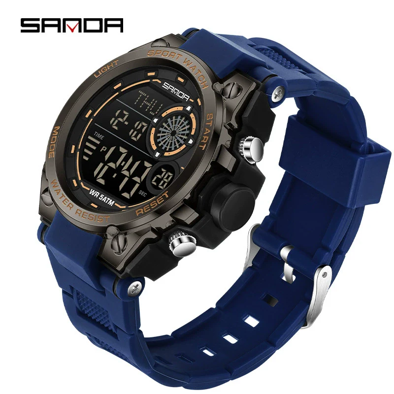 Sports Watch Tpu Strap Abs Case Round Dial Chic Style For Student - Image 10