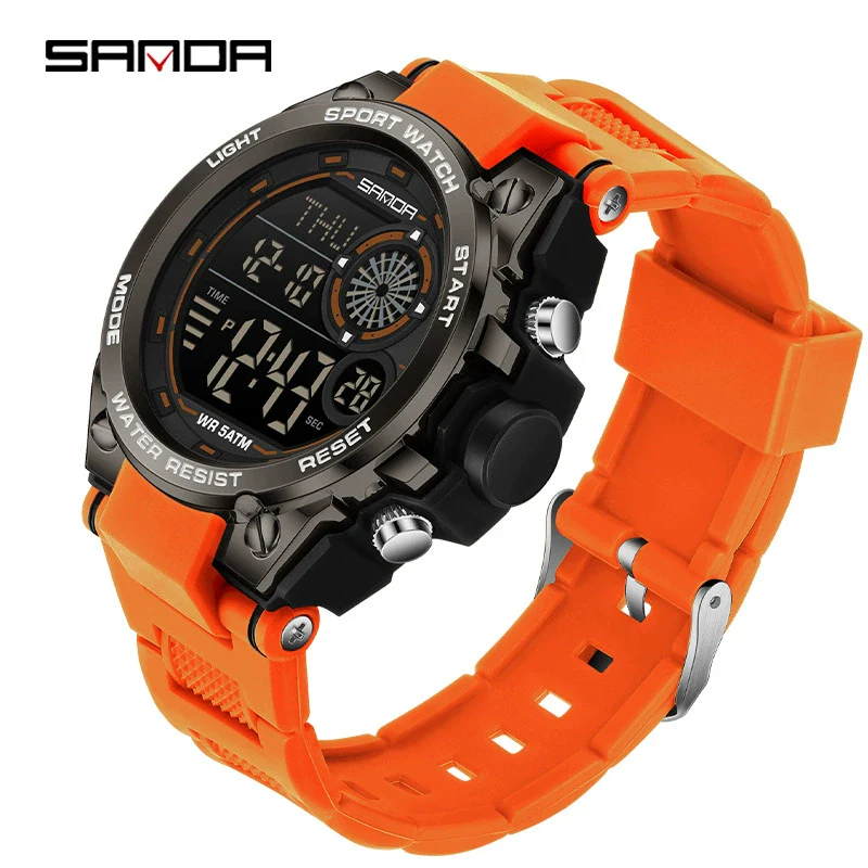 Sports Watch Tpu Strap Abs Case Round Dial Chic Style For Student - Image 9
