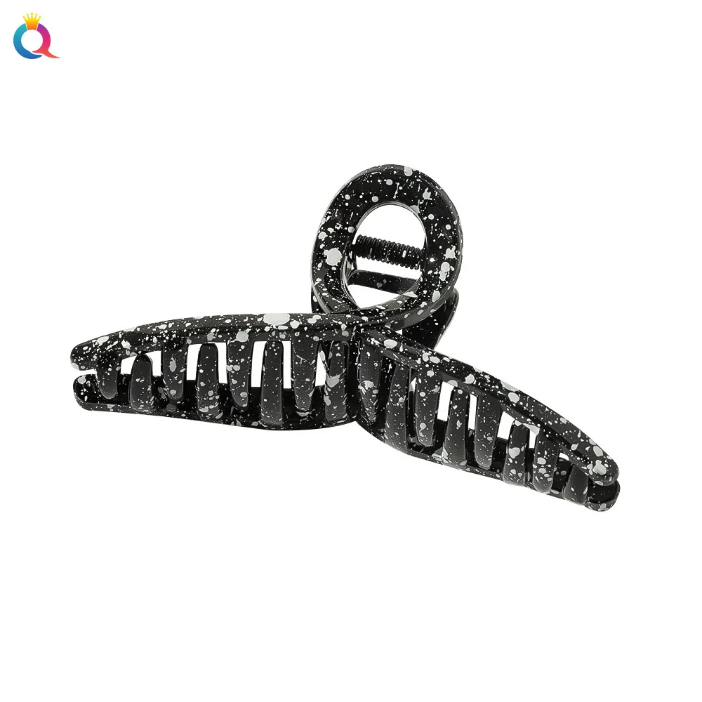 Spraypainted Plastic Handmade Women's Square Cross Hair Clip Hair Accessories - Image 5