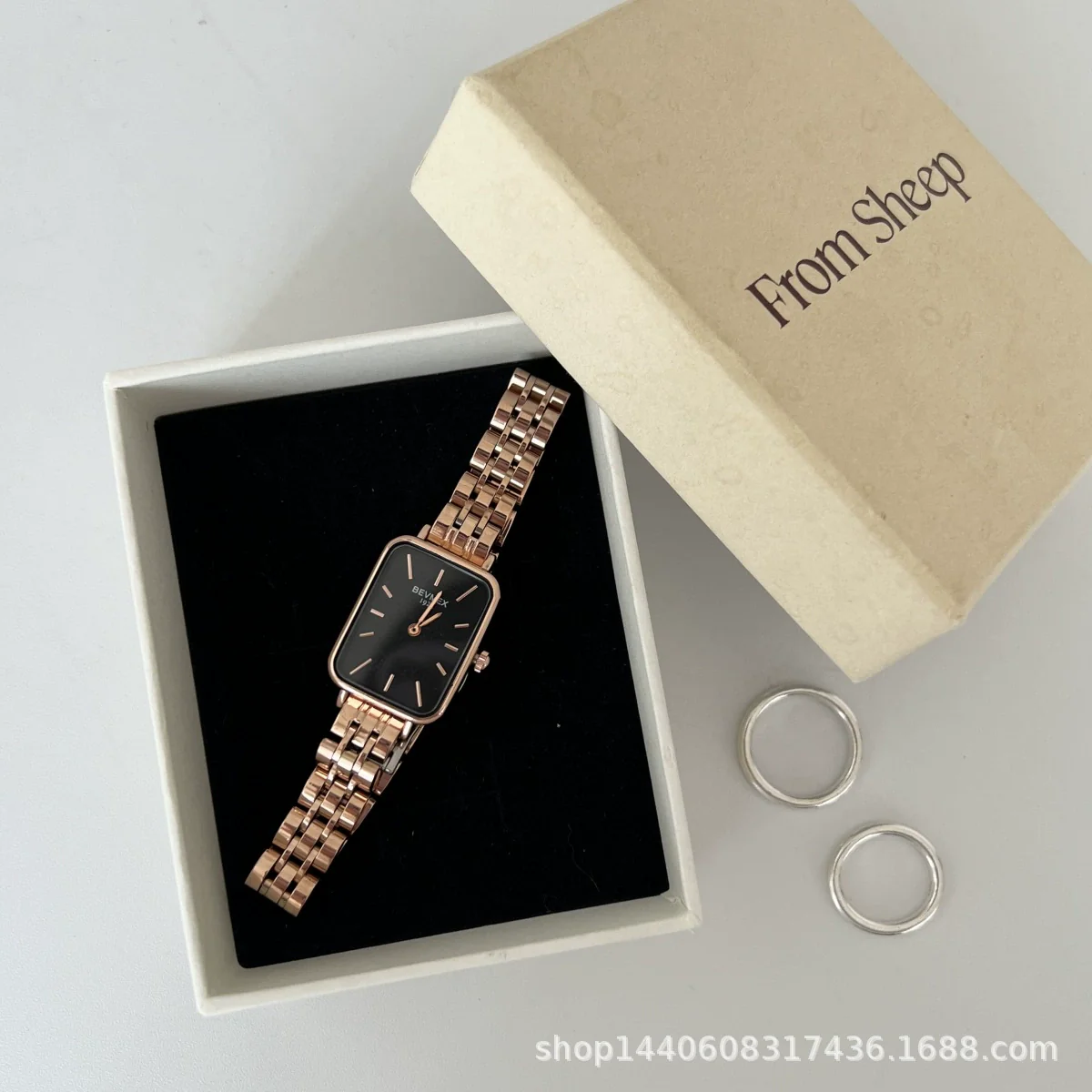 Square Alloy Steel Belt Quartz Women's Light Luxury Simple Fashion Watch - Image 6