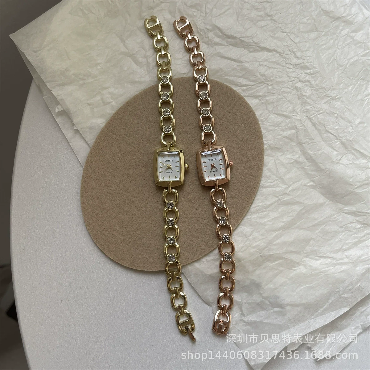 Square Diamond Bracelet Watch For Women Alloy Case Ordinary Glass Mirror Medieval Style - Image 4
