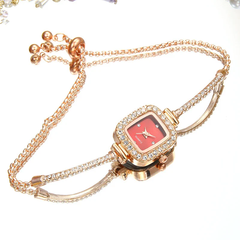 Square Diamondencrusted Women's Alloy And Stainless Steel Leisure Watch - Image 12