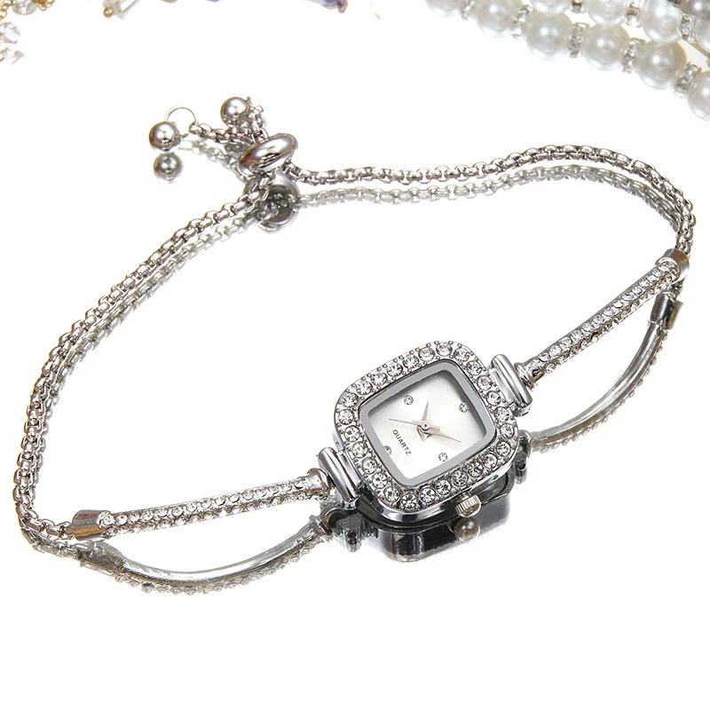 Square Diamondencrusted Women's Alloy And Stainless Steel Leisure Watch - Image 14