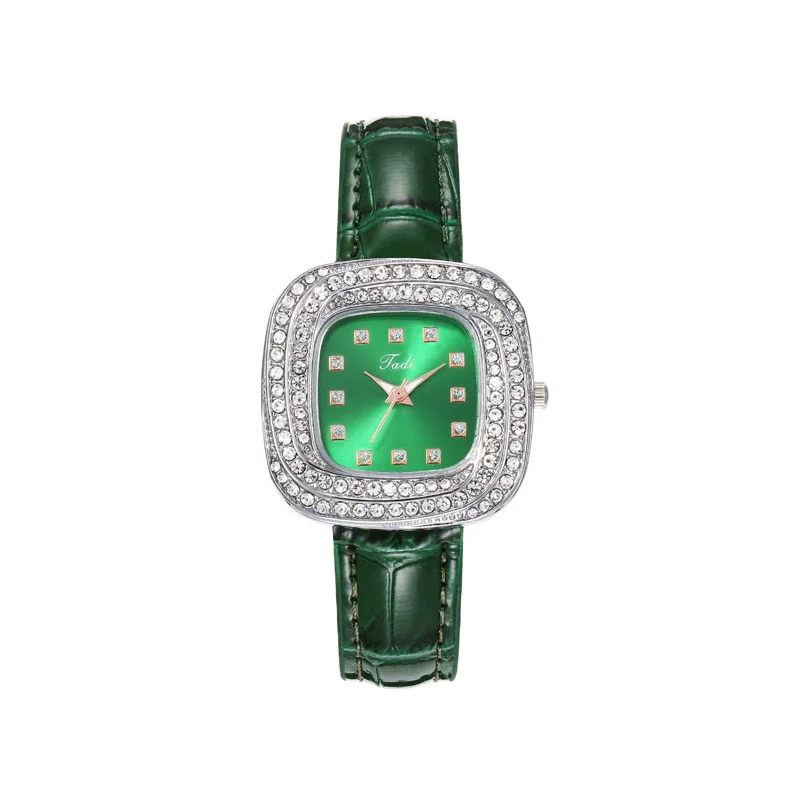 Square Quartz Watch Alloy Case Imitation Leather Strap Stainless Steel Buckle Fashion Style - Image 4