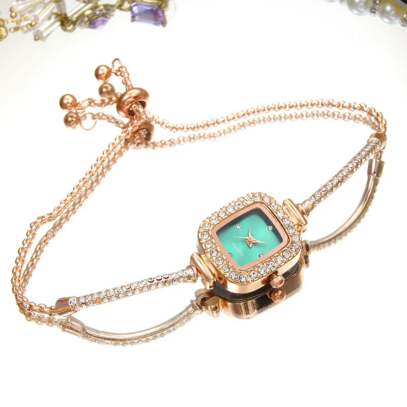 Square Quartz Women's Watch Alloy Case Stainless Steel Strap Simple Light Luxury Fashion Bracelet Jewelry - Image 4