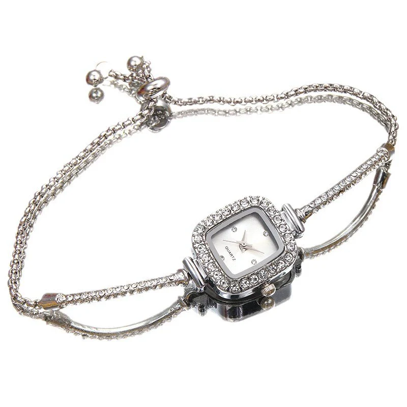 Square Quartz Women's Watch Alloy Case Stainless Steel Strap Simple Light Luxury Fashion Bracelet Jewelry - Image 5