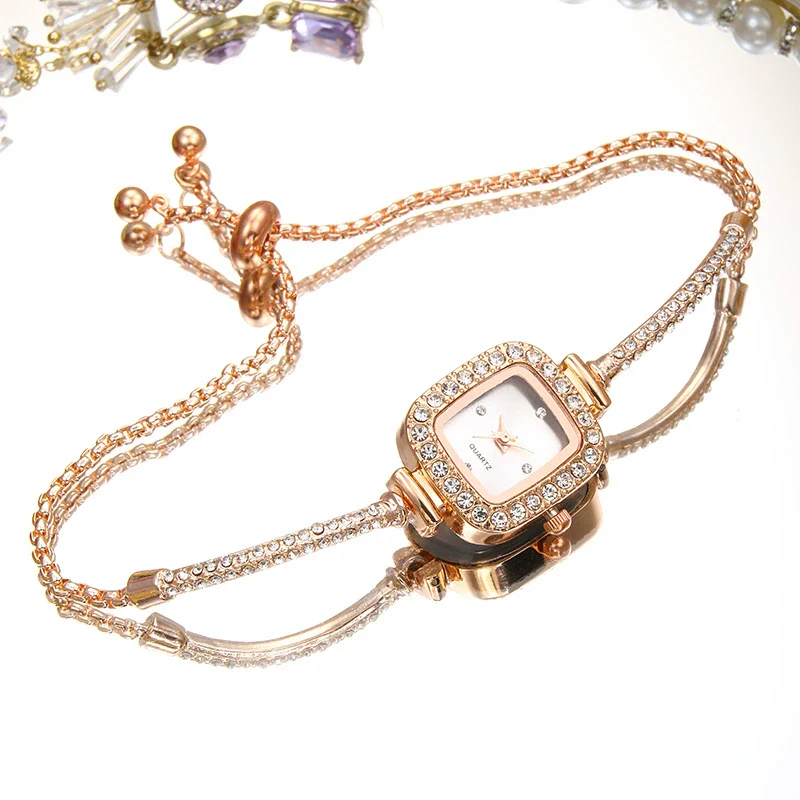 Square Quartz Women's Watch Alloy Case Stainless Steel Strap Simple Light Luxury Fashion Bracelet Jewelry - Image 8