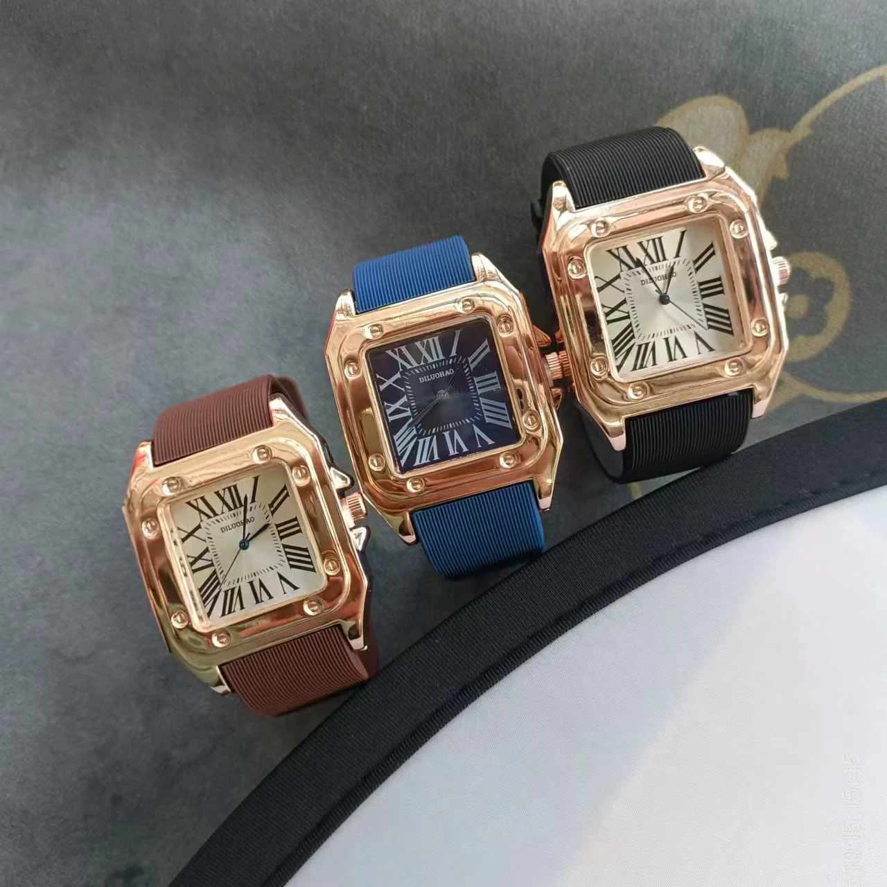 Square Silicone Alloy Women's Leisure Watch With Roman Dial - Image 2
