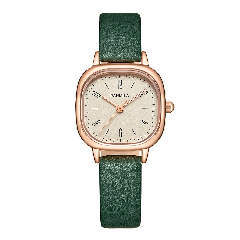 Square Women's Fashion Watch Alloy Case Pu Strap Mineral Strengthened Glass Mirror Rose Gold Clasp - Image 6