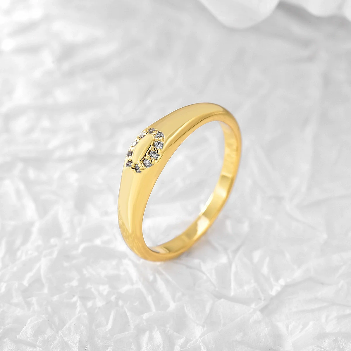 Stacked Small Circle Diamond Geometric Zircon Ring Copper Electroplating Women's - Image 4