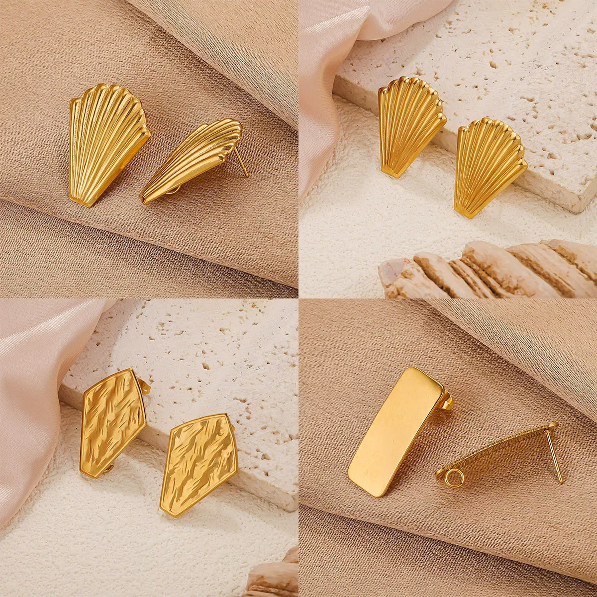 Stainless Steel 18K Gold Plated Electroplated Fish Pattern Diy Earrings Making Supplies Jewelry Accessories - Image 2