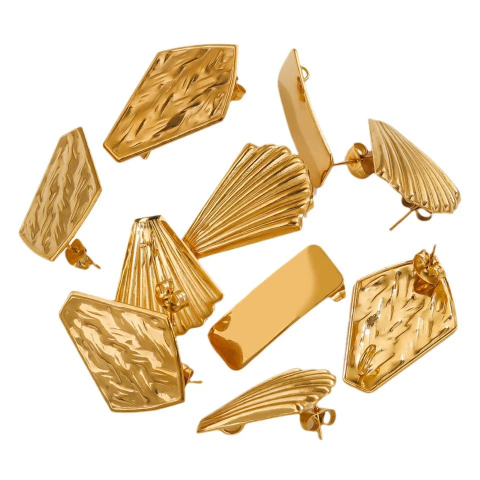 Stainless Steel 18K Gold Plated Electroplated Fish Pattern Diy Earrings Making Supplies Jewelry Accessories - Image 5