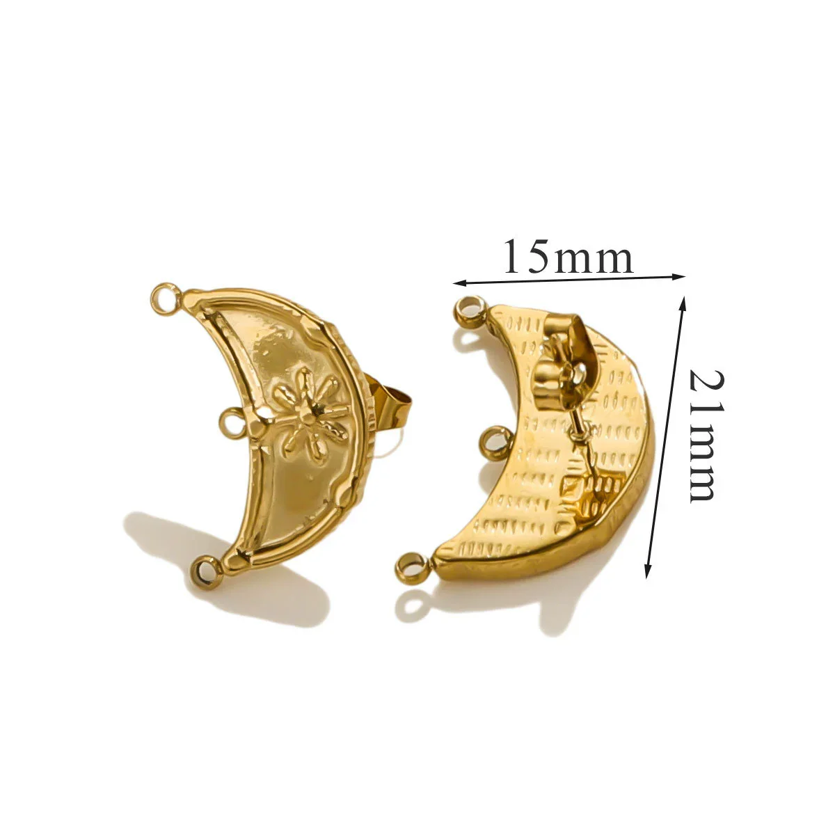 Stainless Steel 18K Gold Plated Square Open Ring Fashion Original Design Diy Earrings - Image 11