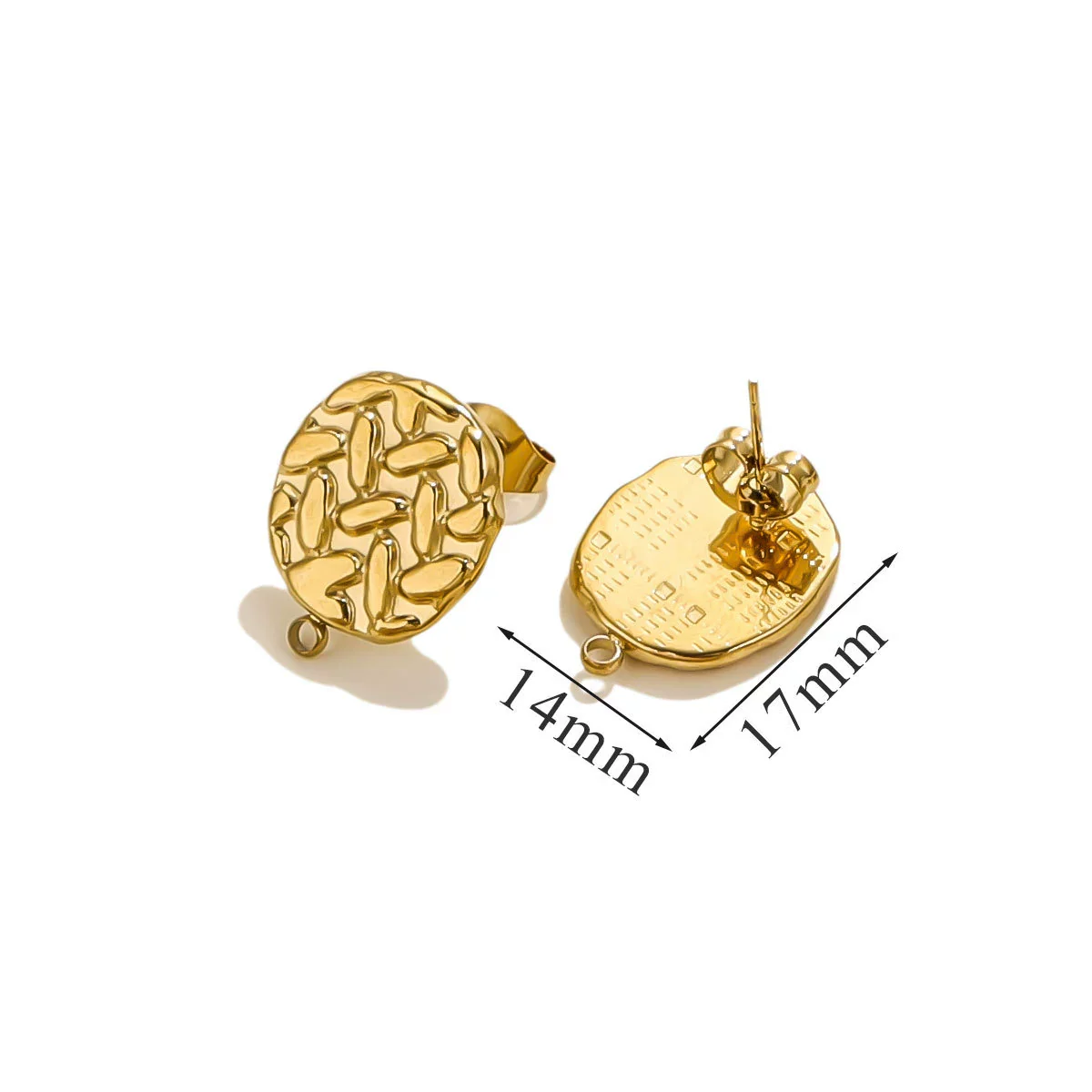 Stainless Steel 18K Gold Plated Square Open Ring Fashion Original Design Diy Earrings - Image 8