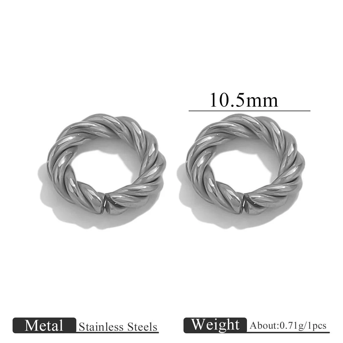 Stainless Steel 18K Gold Plated Twistshaped Ring Diy Jewelry Accessories - Image 13