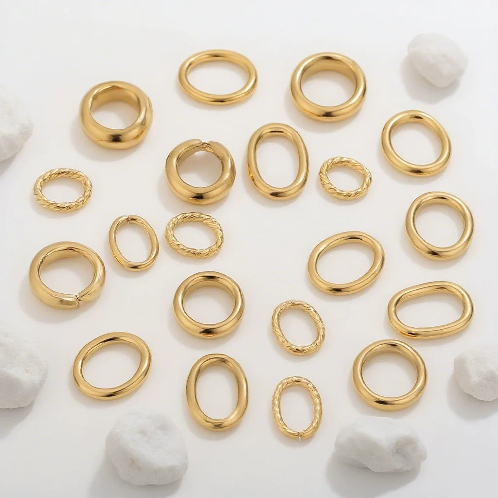Stainless Steel 18K Gold Plated Twistshaped Ring Diy Jewelry Accessories - Image 3