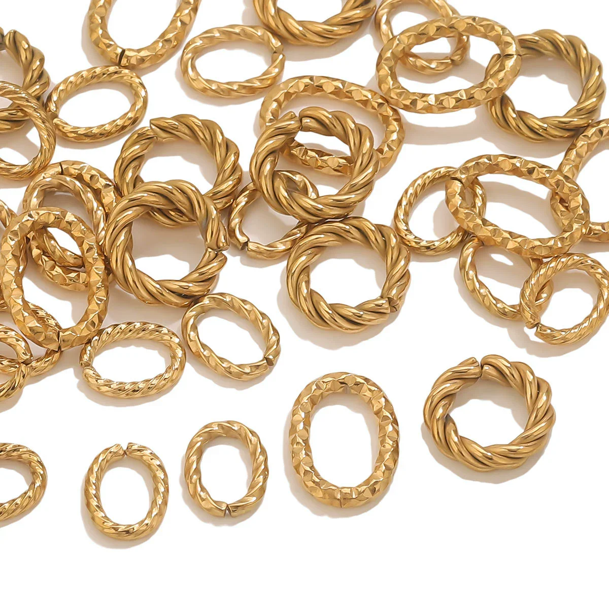 Stainless Steel 18K Gold Plated Twistshaped Ring Diy Jewelry Accessories - Image 4