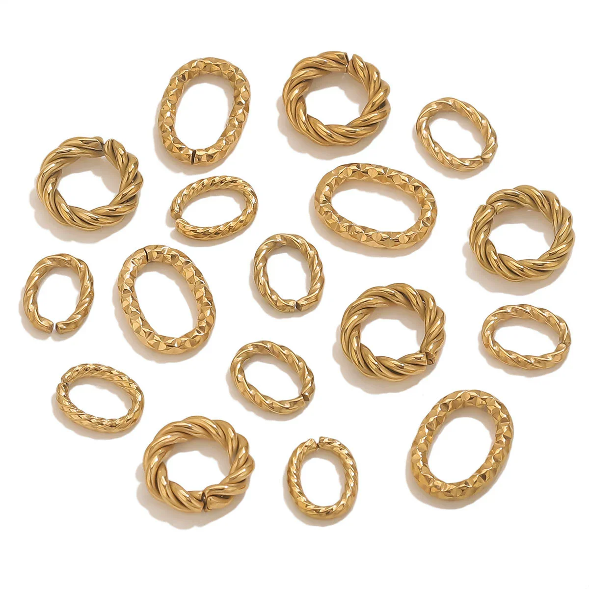 Stainless Steel 18K Gold Plated Twistshaped Ring Diy Jewelry Accessories - Image 5
