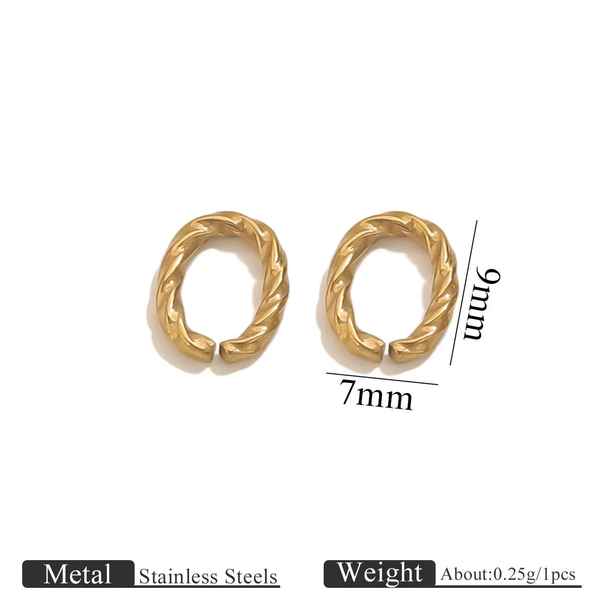 Stainless Steel 18K Gold Plated Twistshaped Ring Diy Jewelry Accessories - Image 7