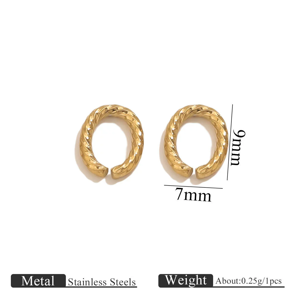 Stainless Steel 18K Gold Plated Twistshaped Ring Diy Jewelry Accessories - Image 8