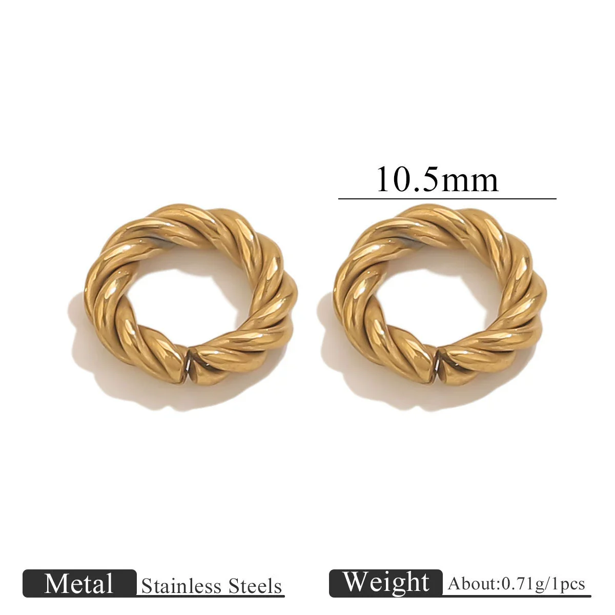 Stainless Steel 18K Gold Plated Twistshaped Ring Diy Jewelry Accessories - Image 9