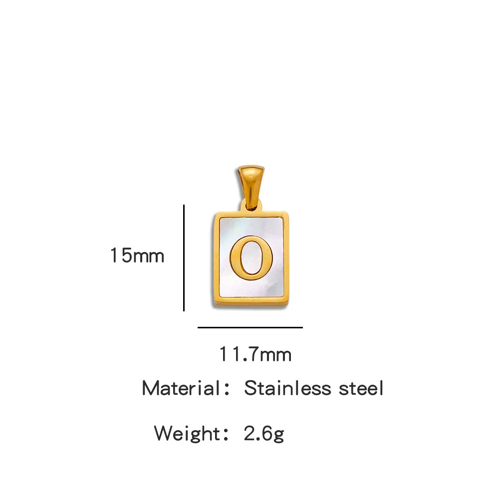Stainless Steel 3D Real Shell Letter Necklace Titanium Steel Pendant Jewelry Electroplated - Image 20