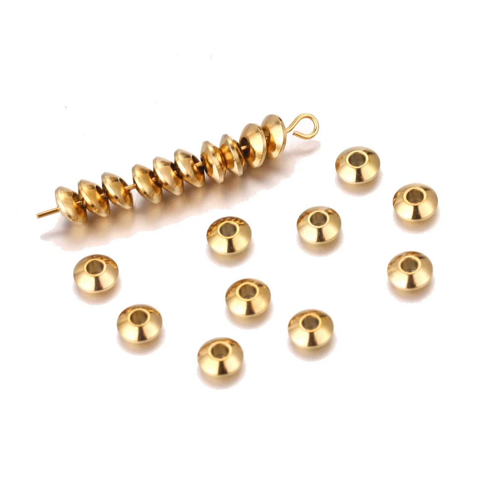 Stainless Steel Abacus Flying Saucer Curved Spacer Positioning Beads Vacuum Goldplated Diy Jewelry Accessories - Image 4