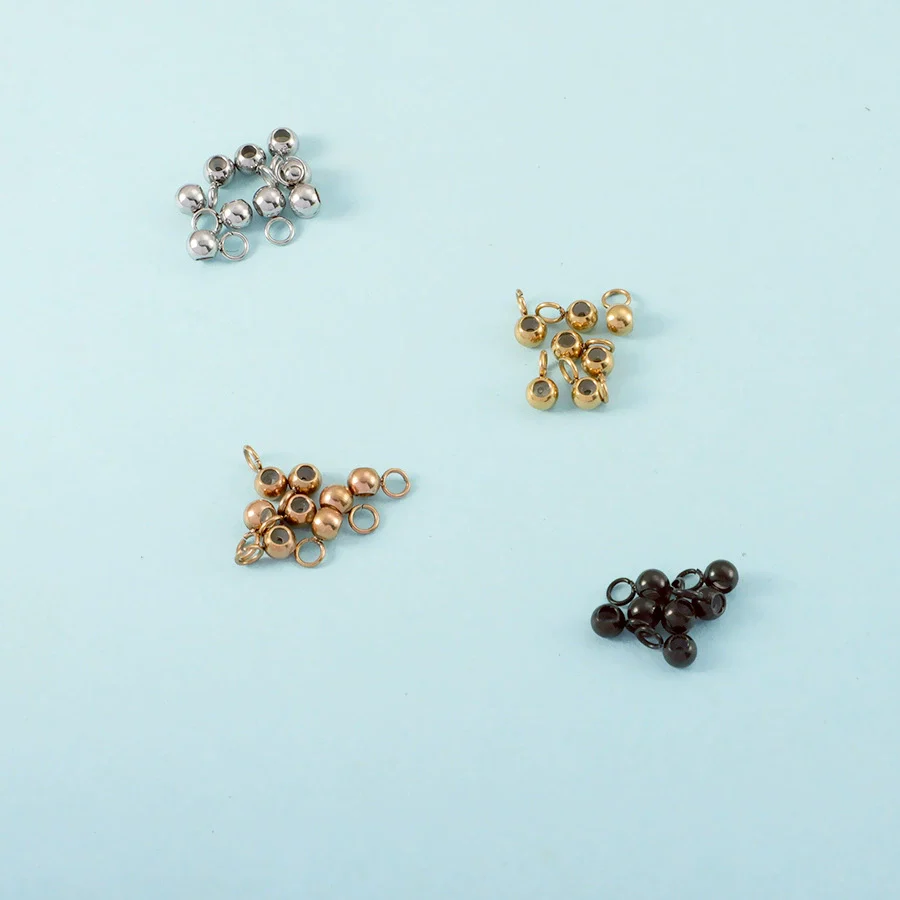 Stainless Steel Adjusting Bead With Ring Positioning Bead Handmade Semifinished Jewelry Accessories For Necklace And Bracelet Electroplating Geometric Simple Style
