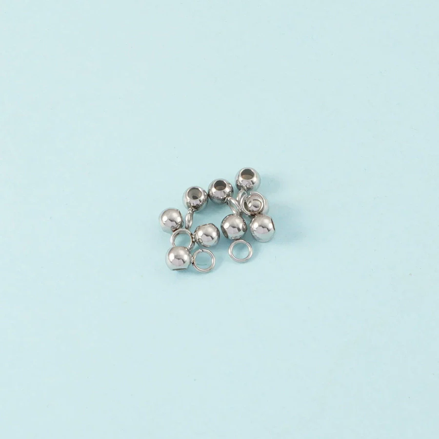 Stainless Steel Adjusting Bead With Ring Positioning Bead Handmade Semifinished Jewelry Accessories For Necklace And Bracelet Electroplating Geometric Simple Style - Image 5