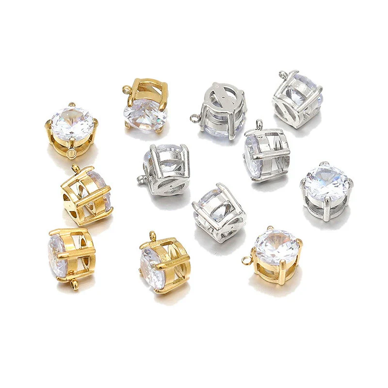Stainless Steel And Artificial Diamond Round Geometric Pendant Jewelry Accessories - Image 3