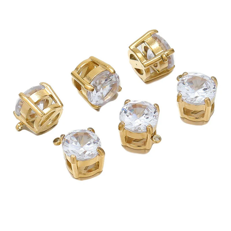 Stainless Steel And Artificial Diamond Round Geometric Pendant Jewelry Accessories - Image 4