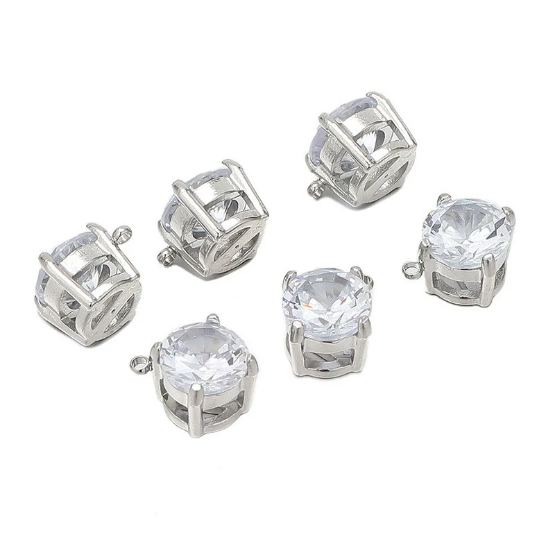 Stainless Steel And Artificial Diamond Round Geometric Pendant Jewelry Accessories - Image 5