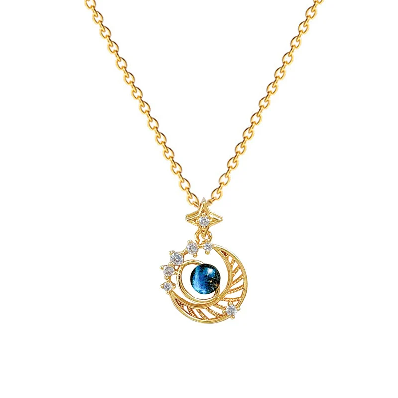 Stainless Steel And Copper Allmatch Clavicle Chain With Star Moon Planet And Animal Zodiac Pattern For Women And Men - Image 5