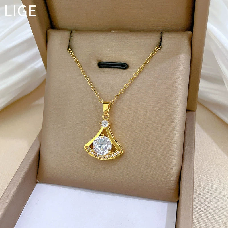 Stainless Steel And Copper Animal Zodiac Cartoon Minimalist Full Diamond Necklace Unisex - Image 3