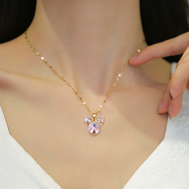 Stainless Steel And Copper Geometric Crown Wing Necklace For Unisex - Image 2