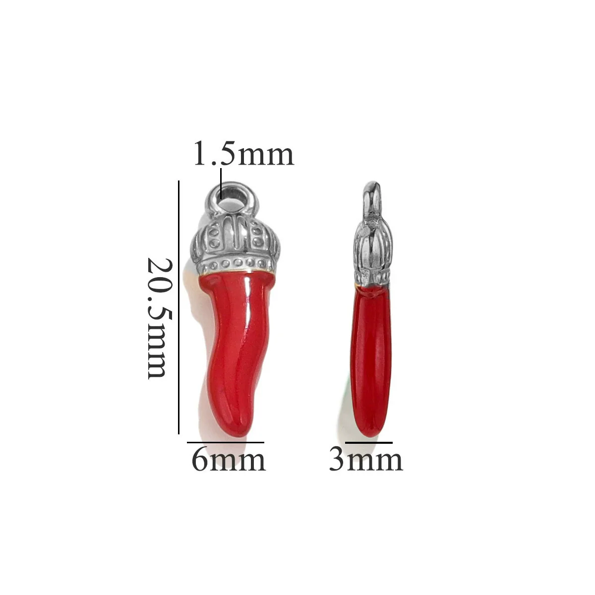 Stainless Steel And Foot Silver Three Dimensional Pepper Pendant Dripping Oil Plated 18K Diy Handmade Earrings And Bag Pendant Material - Image 10