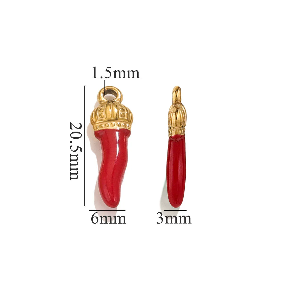 Stainless Steel And Foot Silver Three Dimensional Pepper Pendant Dripping Oil Plated 18K Diy Handmade Earrings And Bag Pendant Material - Image 11