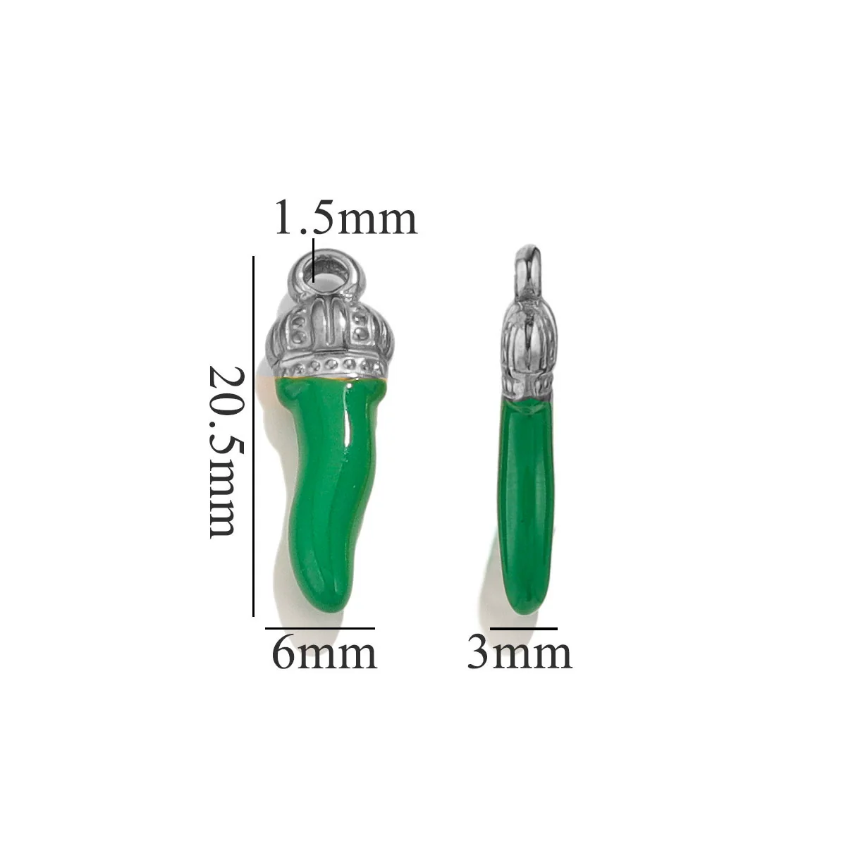 Stainless Steel And Foot Silver Three Dimensional Pepper Pendant Dripping Oil Plated 18K Diy Handmade Earrings And Bag Pendant Material - Image 6