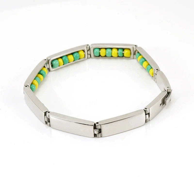 Stainless Steel And 316L Stainless Steel Bead Bracelet With Letters Numbers Text Electroplated For Women - Image 6