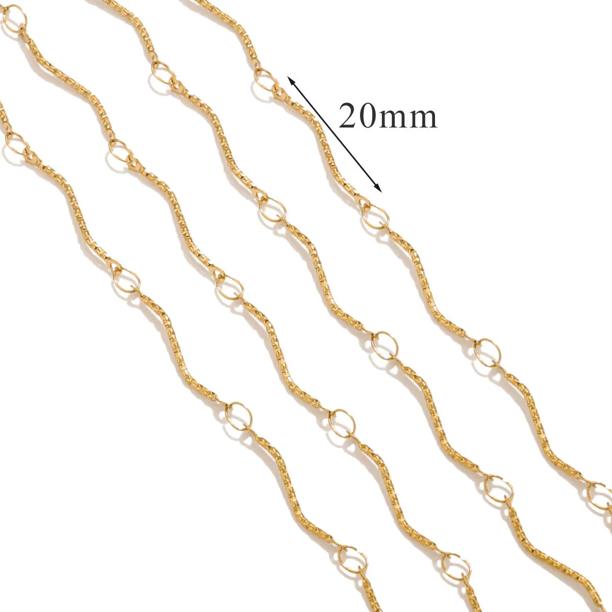 Stainless Steel And Titanium Steel Chain Accessories Electroplated 18K Gold Stick S Chain Strip Jewelry - Image 19
