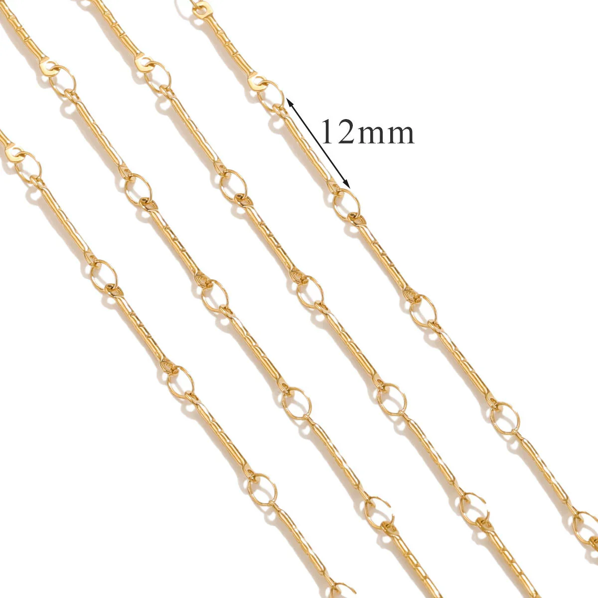 Stainless Steel And Titanium Steel Chain Accessories Electroplated 18K Gold Stick S Chain Strip Jewelry - Image 22