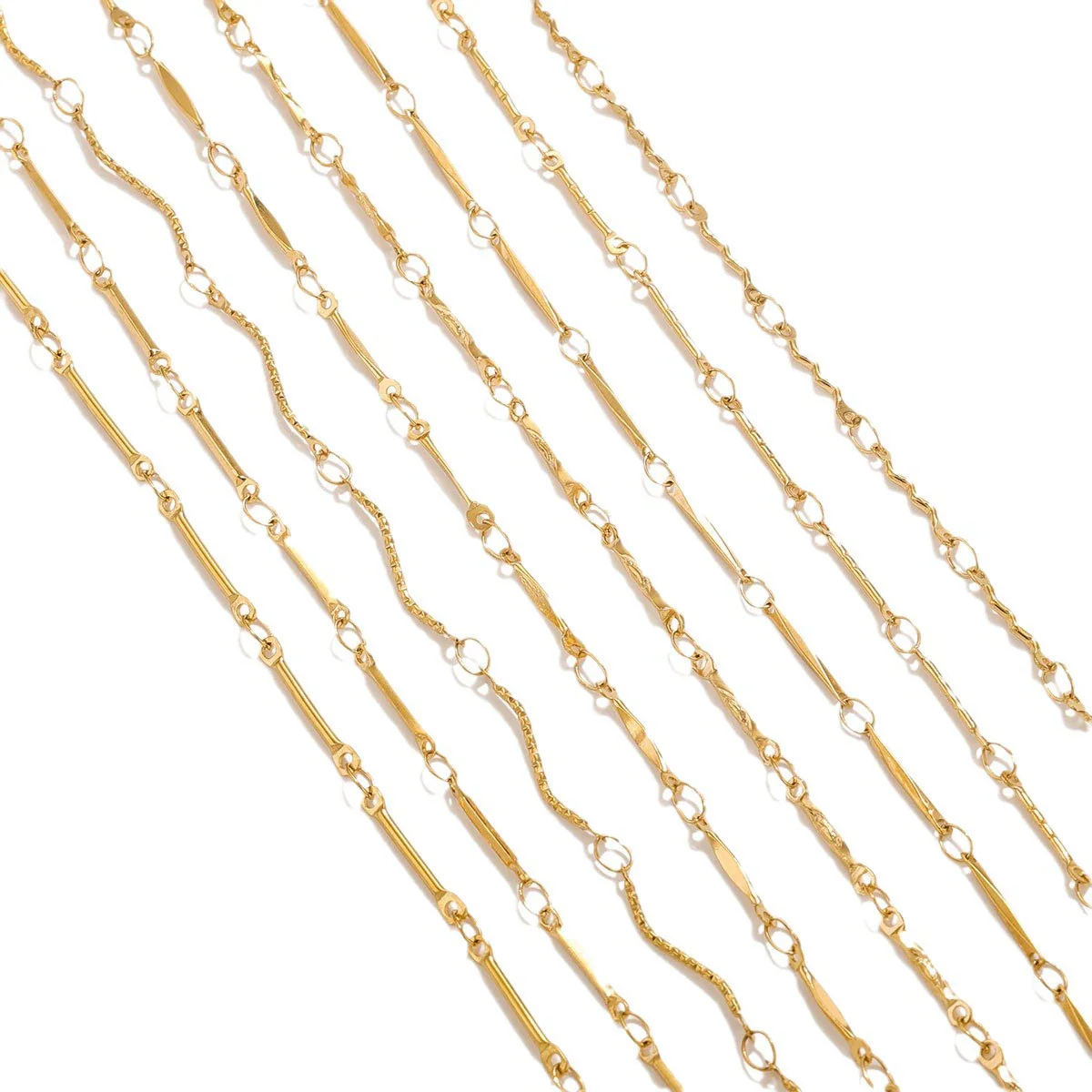 Stainless Steel And Titanium Steel Chain Accessories Electroplated 18K Gold Stick S Chain Strip Jewelry - Image 5