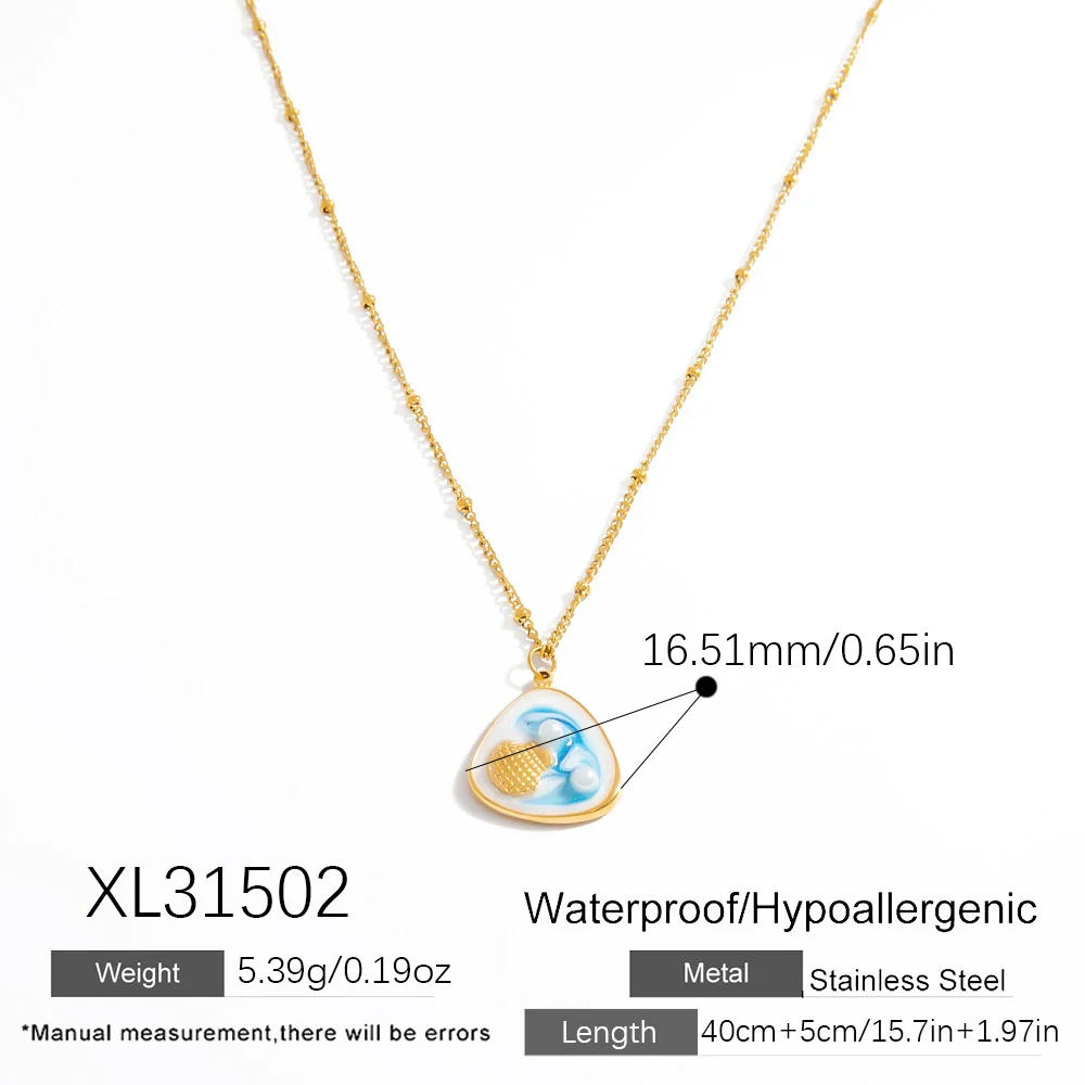 Stainless Steel And Titanium Steel Dripping Oil Pendant Necklace For Women Fashion And Minimalist Style - Image 11