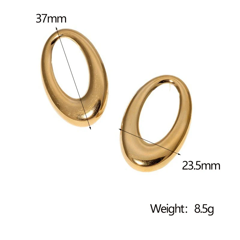 Stainless Steel And Titanium Steel Geometric Earrings With Electroplating Minimalist Style For Women - Image 6