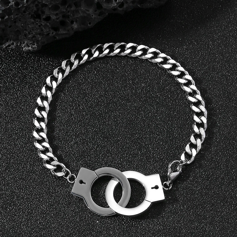 Stainless Steel And Titanium Steel Geometric Handcuffs Style Jewelry For Men And Women With Electroplating Treatment - Image 7