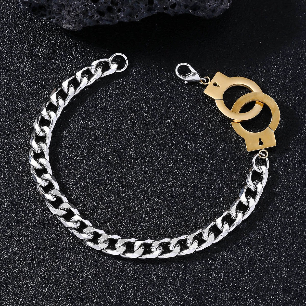 Stainless Steel And Titanium Steel Geometric Handcuffs Style Jewelry For Men And Women With Electroplating Treatment - Image 8