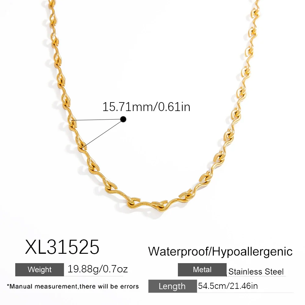 Stainless Steel And Titanium Steel Geometric Minimalist Pendant Necklace Electroplated With 18K Real Gold - Image 10
