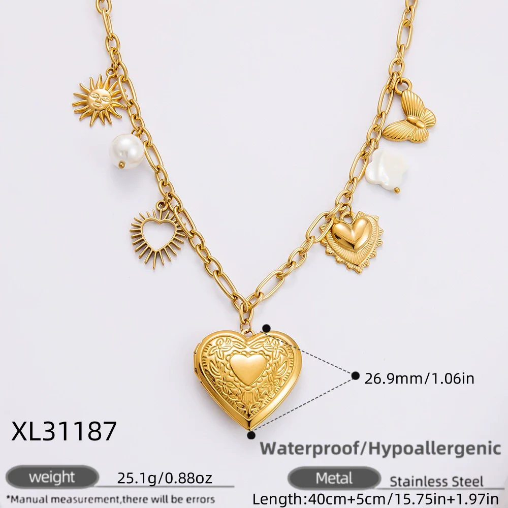 Stainless Steel And Titanium Steel Geometric Sunflower Tarot Pendant Clavicle Chain Jewelry For Women With Electroplating - Image 10